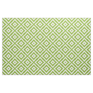 Lime Green Diamond Squares Ikat Mosaic Pattern Stof