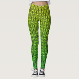 Lime Green Dragon Scale (Fade) Fantasy Leggings