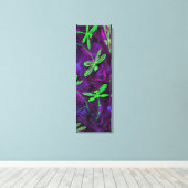 Lime Green Dragonlies sur toile rose et violet (Insitu (Plancher de Bois))
