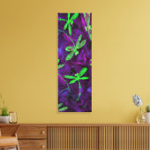 Lime Green Dragonlies sur toile rose et violet (Insitu(Salon))