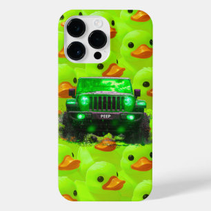Lime Green Ducks met een Green 4x4 Truck iPhone 14 Pro Max Hoesje