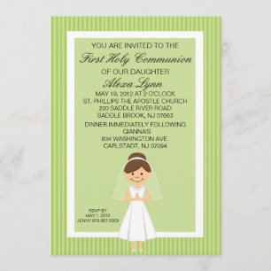 Lime Green Eerste Communistische Girl Invitation Kaart