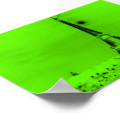 Lime Green Eiffel Tower Poster (Hoek)