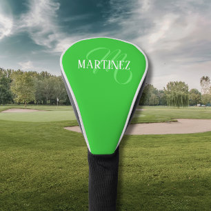 Lime Green Elegant Gepersonaliseerde Naam Club Golfheadcover