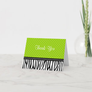 Lime Green en Black Zebra Polka Dot Bedankt