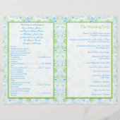 Lime Green en Blue Floral Wedding Programme (Achterkant)