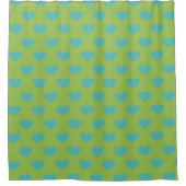 Lime Green en Blue Simple Cute Heart Pattern Douchegordijn (Voorkant)