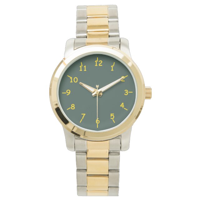 Lime Green en Dairy Gold Horloge (Voorkant)