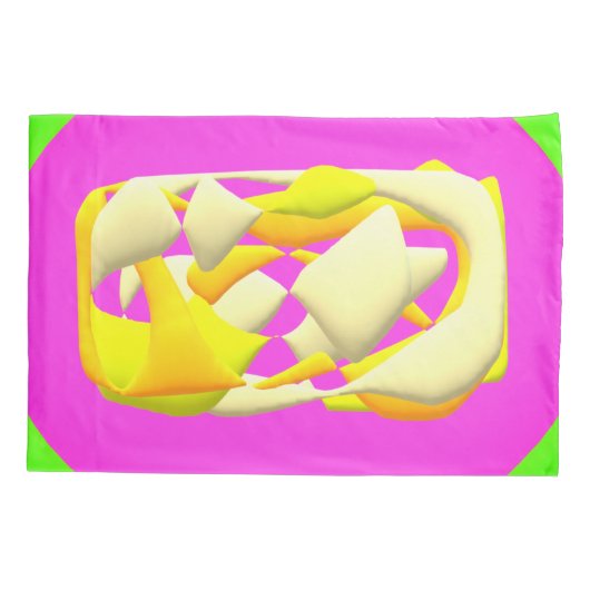 Lime Green en felle paarse patroontjes Fle Kussensloop (Achterkant)