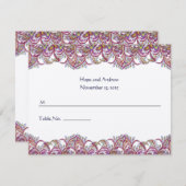 Lime Green en Raspberry Damask Wedding Place Card Kaart (Voorkant / Achterkant)