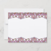 Lime Green en Raspberry Damask Wedding Place Card Kaart (Achterkant)