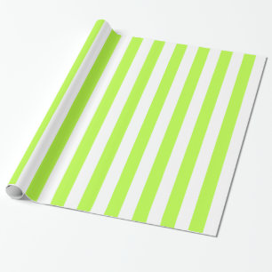 Lime Green en White Bold Stripes Cadeaupapier
