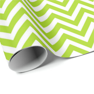 Lime Green en White Chevron Wrapping Paper Cadeaupapier