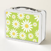 Lime Green en White Daisy met naam (Achterkant)