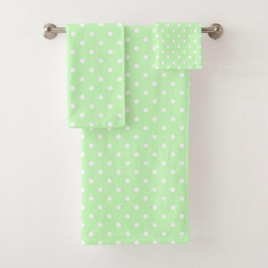 Lime Green en White Polka Dots Bad Handdoek (Insitu)
