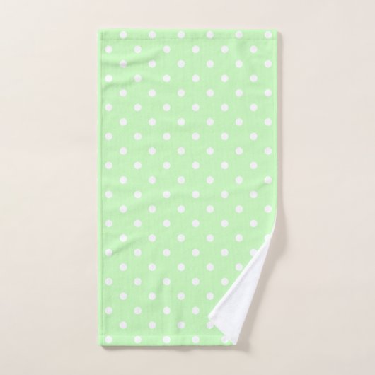 Lime Green en White Polka Dots Bad Handdoek (Handdoek)