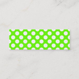 Lime Green en White Polka Dots Mini Visitekaartje
