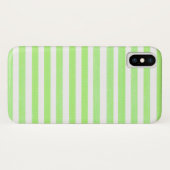 Lime Green en White Stripe Apple iPhone X Hoesje (Achterkant (horizontaal))