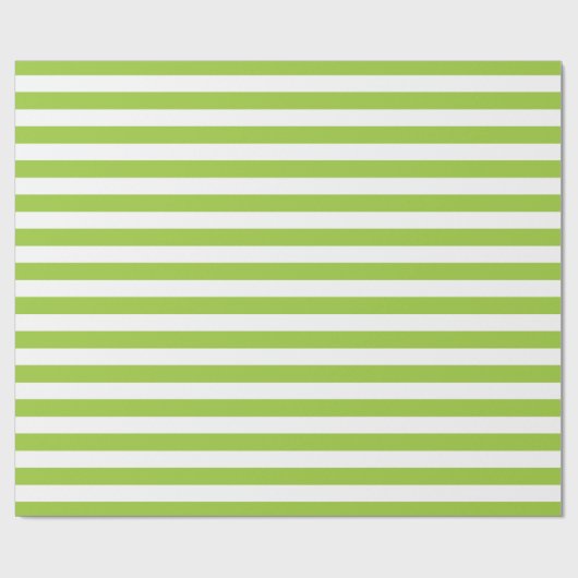 Lime Green en White Stripes Pattern Cadeaupapier (Vlak)