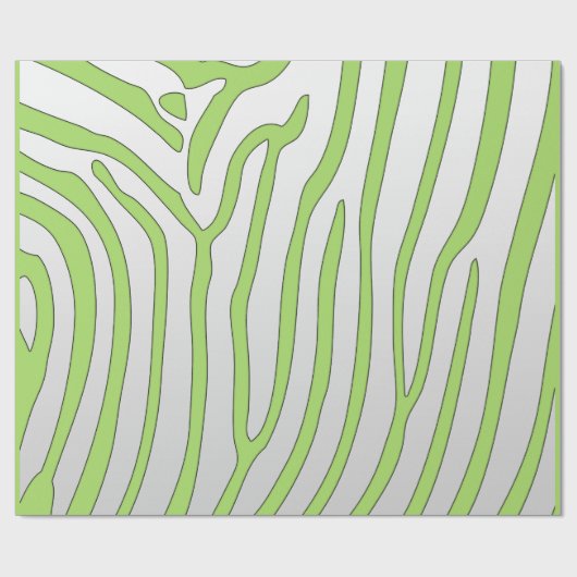 Lime Green en White Zebra Stripes Dierenprint Cadeaupapier (Vlak)