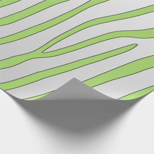 Lime Green en White Zebra Stripes Dierenprint Cadeaupapier (Hoek)