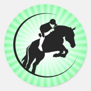 Lime Green Equestrian Ronde Sticker