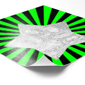 Lime Green et Black Starburst Frame Photo (Coin)