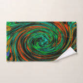 Lime Green et Orange Abstrait Retro Twirl (Serviette à main)