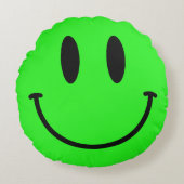 Lime Green Face Round Sierkussen Rond Kussen (Voorkant)
