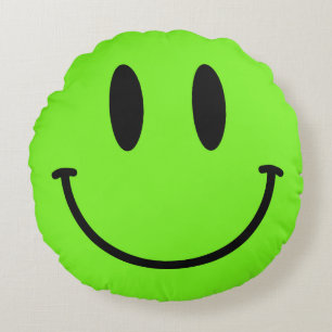 Lime Green Face Round Sierkussen Rond Kussen