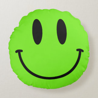 Lime Green Face Round Sierkussen Rond Kussen