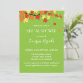 Lime Green Falling Maple Leaves Autumn Invitation Kaart (Staand voorkant)