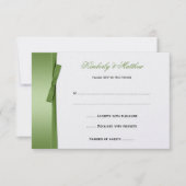 Lime Green FAUX Ribbon Bow RSVP (Devant)