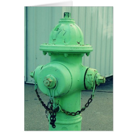 Lime Green Fire Hydrant Blank In Wenskaart (Voorkant)