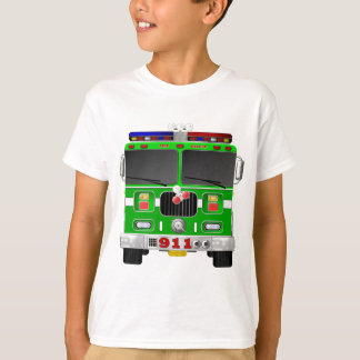 Lime Green Fire Truck T-shirt
