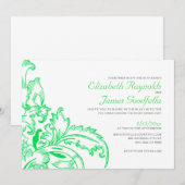 Lime Green Flourish Wedding Invitations (Devant / Derrière)