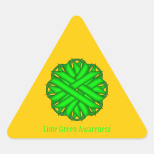 Lime Green Flower Ribbon door Kenneth Yoncich Driehoek Sticker