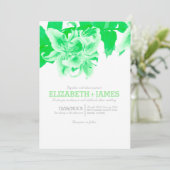 Lime Green Flower Wedding Invitations Kaart (Staand voorkant)