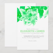 Lime Green Flower Wedding Invitations Kaart (Voorkant / Achterkant)