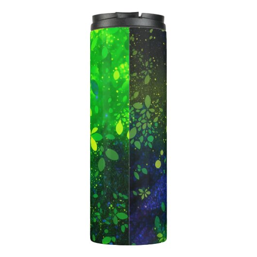 Lime Green Forest Glitter Thermische Tumbler 12oz Thermosbeker (Achterkant)