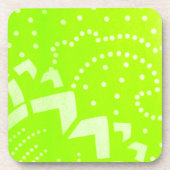 Lime Green geomentric punt stripe grafisch patroon Drankjes Onderzetter (Voorkant)