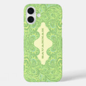 Lime Green Gepersonaliseerde Damask iPhone-Hoesje Case-Mate iPhone Case (Achterkant)