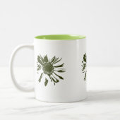 Lime Green Gerbera Flowers Tweekleurige Koffiemok (Links)