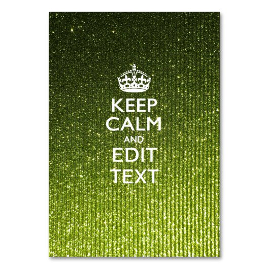Lime Green Glamor Keep Calm Gezegde Kaart (Voorkant)
