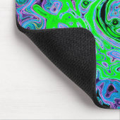 Lime Green Groovy Abstract Retro Liquid Swirl Muismat (Hoek)