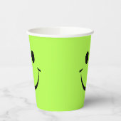 Lime Green Happy Face Birthday Papieren Bekers (Links)