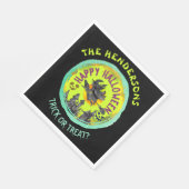 Lime green Happy Halloween Servet (Hoek)