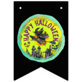 Lime green Happy Halloween Vlaggetjes (Eerste vlag)