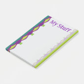 Lime Green Hearts With Purple Post-it® Notes (Schuin)