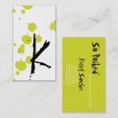 Lime Green Ink Splot Make Up Artist Carte de visit (Devant / Derrière)